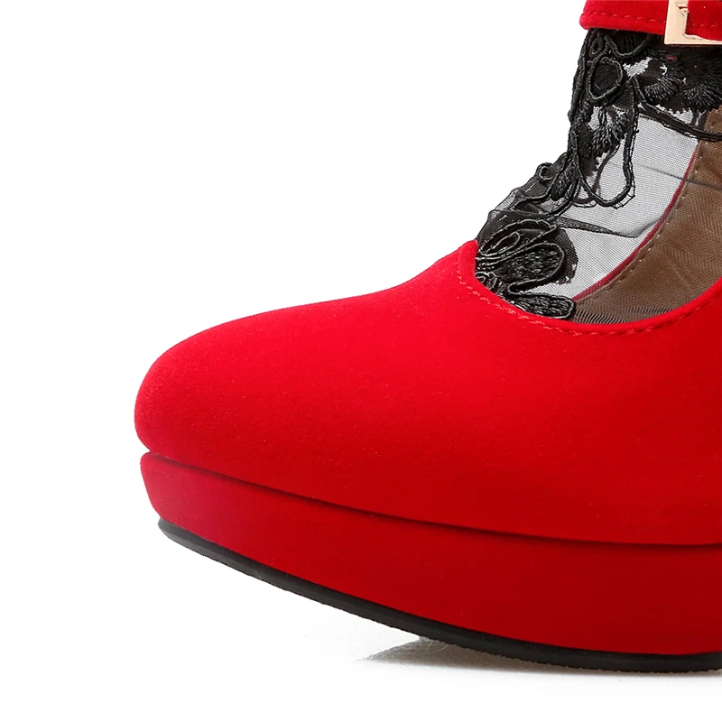 KarinLuna/большие размеры 32-43; женские туфли-лодочки; модные туфли на высоком каблуке с пряжкой и ремешком; туфли на платформе с круглым носком; сезон лето-весна-осень