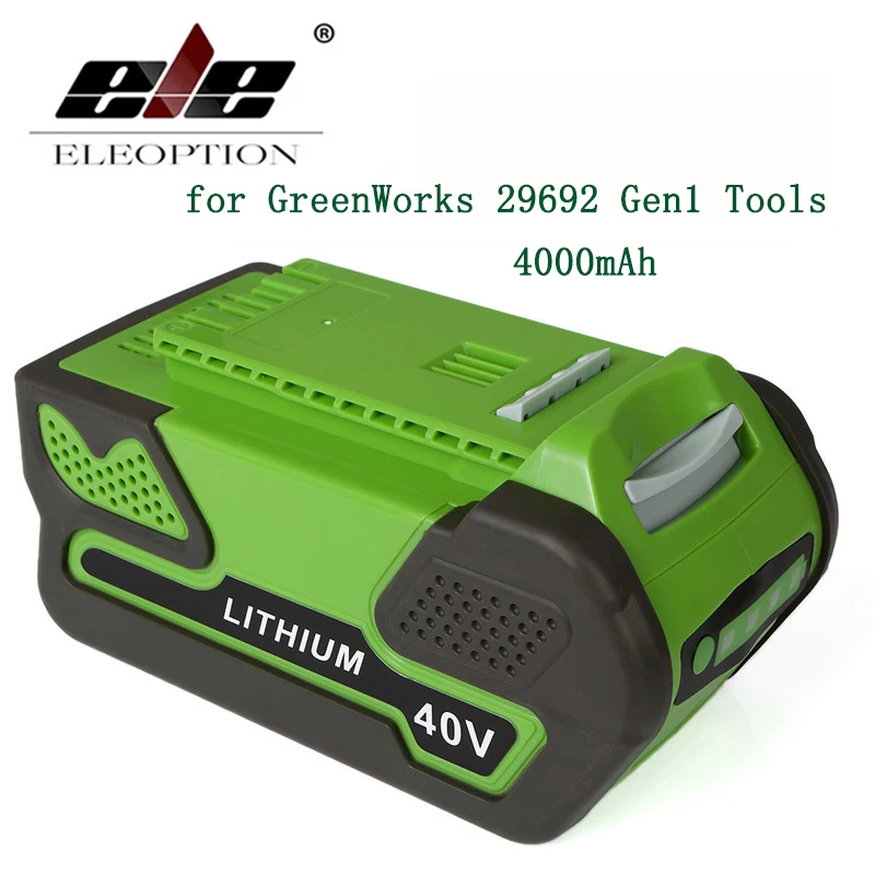 ELE ELEOPTION 40V 4000mAh Replacement Li--ion Lithium Ion Battery for GreenWorks 40V 29692 Gen1 Tools цена ELE ELEOPTION 40V 4000mAh Replacement Li--ion Lithium Ion Battery for GreenWorks 40V 29692 Gen1 Tools цены онлайн