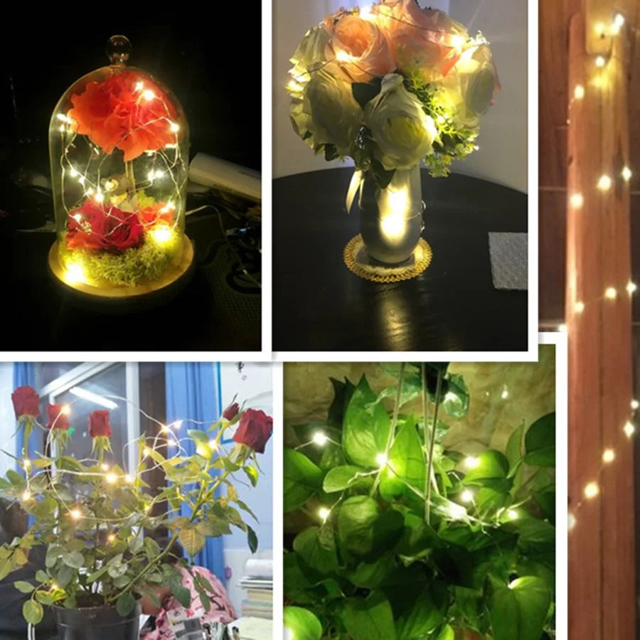 10/20/30 LED CR2032 Button Battery Type Holiday Copper Wire LED String Light Christmas Lights Indoor Bedroom Decor Lights HG-39