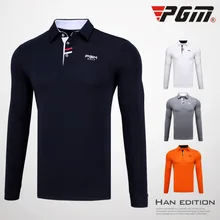 Golf-Shirt Long-Sleeve Winter PGM Man Warm Full Men Soft-Jerseys Turn-Down Outdoor Sports