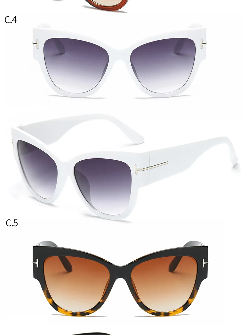 ZXWLYXGX Модные солнцезащитные очки кошачий глаз женские брендовые дизайнерские роскошные сексуальные женские градиентные солнцезащитные очки женские UV400