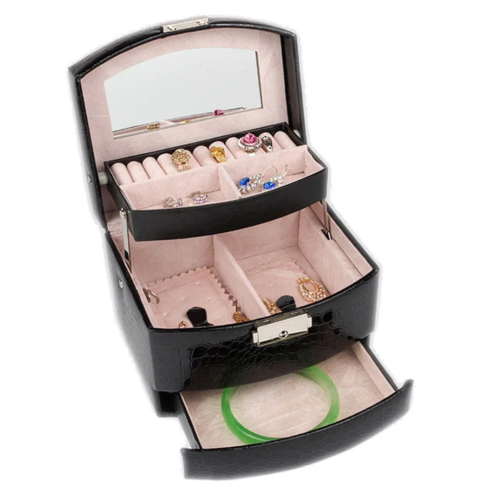 

Large Capacity Bracelet Travel Three Layers Ring Cosmetic Jewelry Accessories Storage Box Display Case Gift Organizer For Women