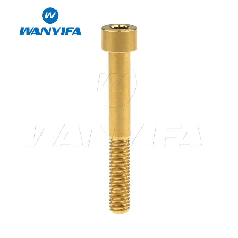 Wanyifa M8x15 20 25 30 35, 40 45 50 60 70 мм клеймо Винт С Титановым болтом для велосипедного тормоза велосипеда части - Цвет: M8x60 Gold