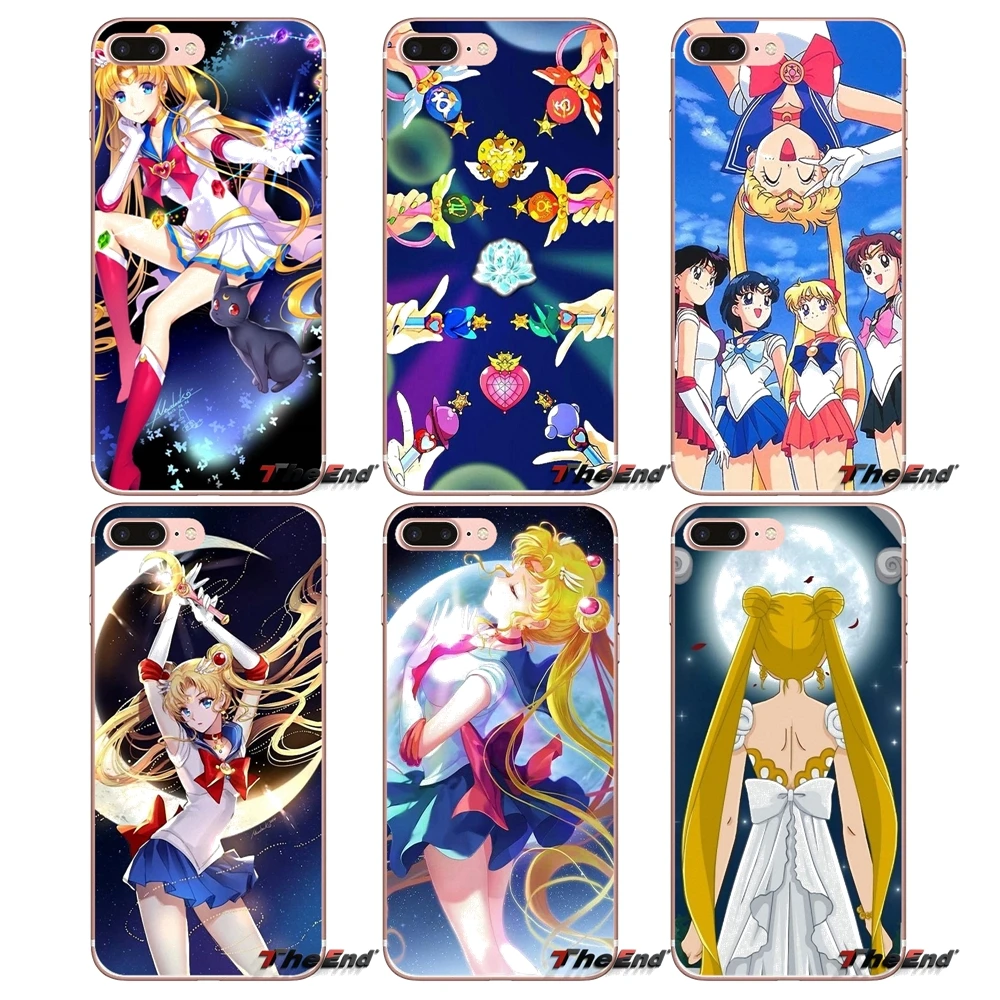 

For Samsung Galaxy S9 Plus Note 8 One Plus oneplus 5T Meizu M5s LG V30 HTC U11 Soldier Sailor Moon Cute anime Soft TPU Case