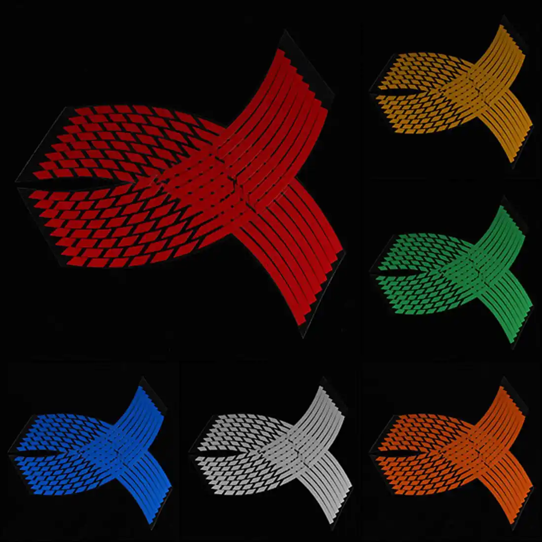 KingNew 16 Strips Reflective Motorcycle Car Rim Stripe Wheel Decal Tape Sticker/£/¨Red/£/©