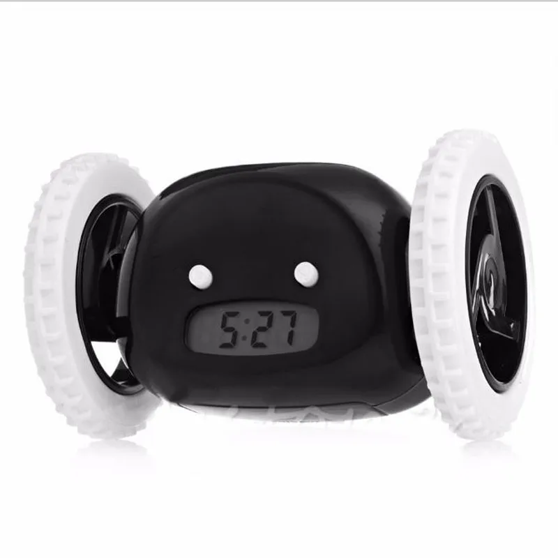 

Cartoon Toy Car LCD Mini Childern Runaway with Wheels Digital Alarm Clock