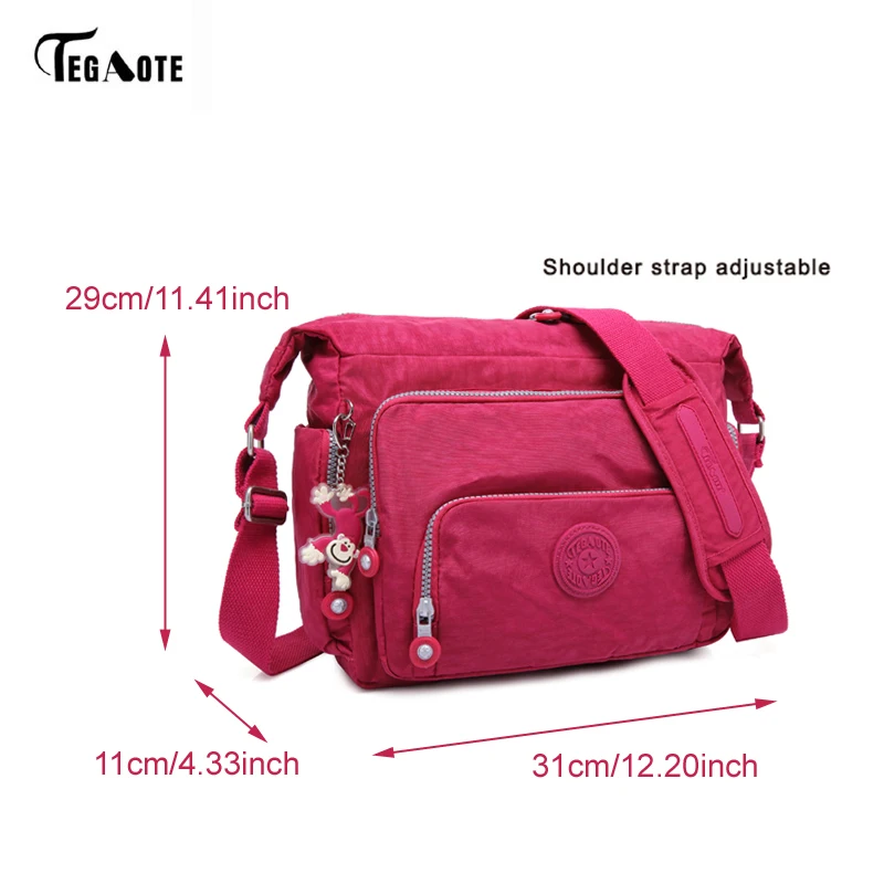 TEGAOTE العلامة التجارية 2017 الربيع الصيف الأزياء Crossbody حقائب حقائب كتف واحد السيدات حقائب نيلون المرأة حقائب جديد كيس فام