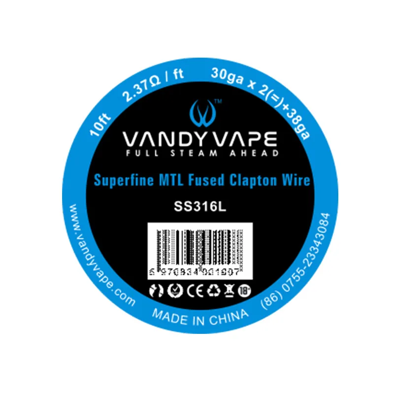 Оригинальный Vandy vape Berserker V1.5 RTA танк и SS316L Сверхтонкий MTL плавленый Clapton провод