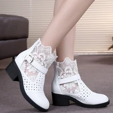 Echtes leder weiblichen frühling und herbst stiefel ausschnitt martin stiefel spitze damenschuhe