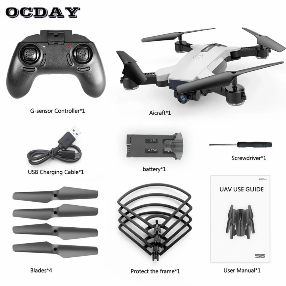 

SMRC S6 720P HD WIFI Camera RC Quadcopter Altitude Hold Remote Control Quadcopter Camera Optical Flow Positioning Drone Aircraft
