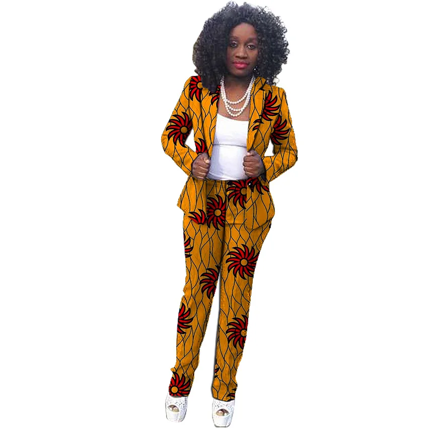African Fashion print women pant suits elegant African suits dashiki patterns Ankara blazer with trouser for ladies African Fashion print women pant suits elegant African suits dashiki patterns Ankara blazer with trouser for ladies