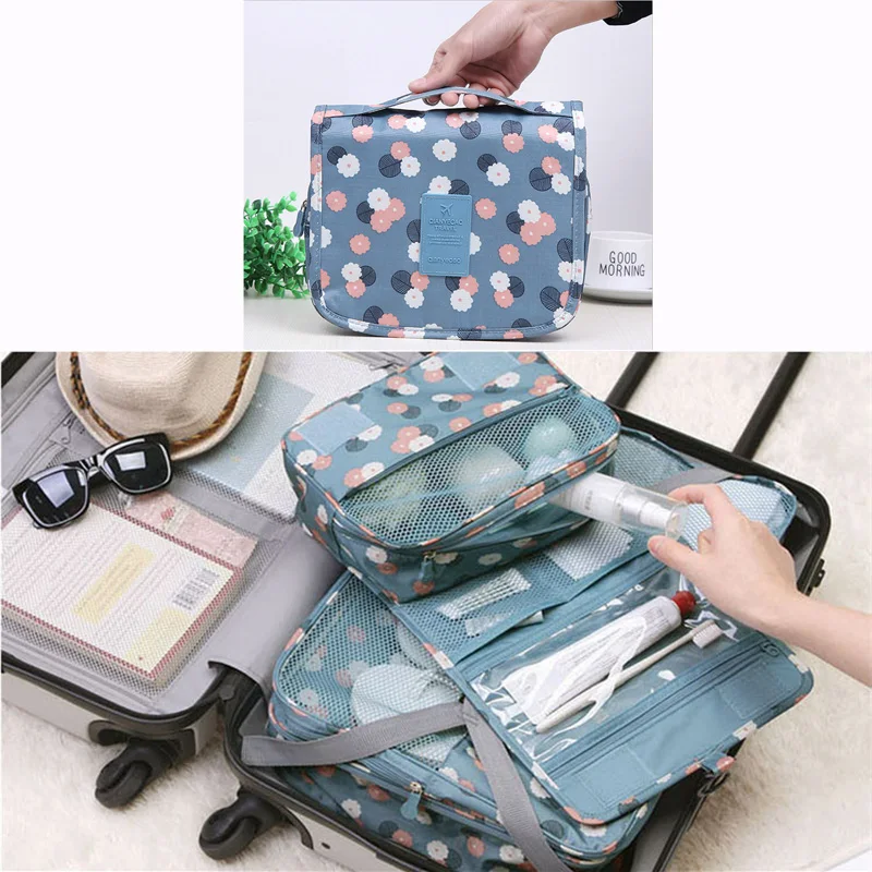 Hhyukimi التجميل حقيبة التخزين الحمام شنقا الزينة حقيبة ، سفر المحمولة للماء أكسفورد أكياس مستحضرات ماكياج المنظم
