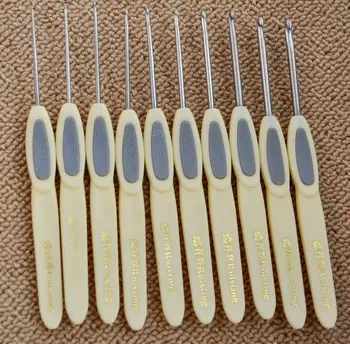 

10 sizes Antiskid Handle Crochet Hook Knitting Needles for Weave Yarn Needlework Craft 0.9mm-3.5mm Sweater Weave Knitting Tools