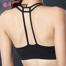 Aipbunny Беспроводной стрейч ремешками Для женщин спортивный бюстгальтер для йоги и бега на улице дышащая быстросохнущая пуш-ап Фитнес Топ Спортивное нижнее белье