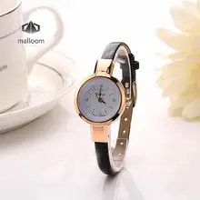 Relojes Feminino удивительные Для женщин Творческий тонкий кожаный ремешок аналоговые кварцевые-Смотреть Дамы Простой vogue платье браслет наручные часы