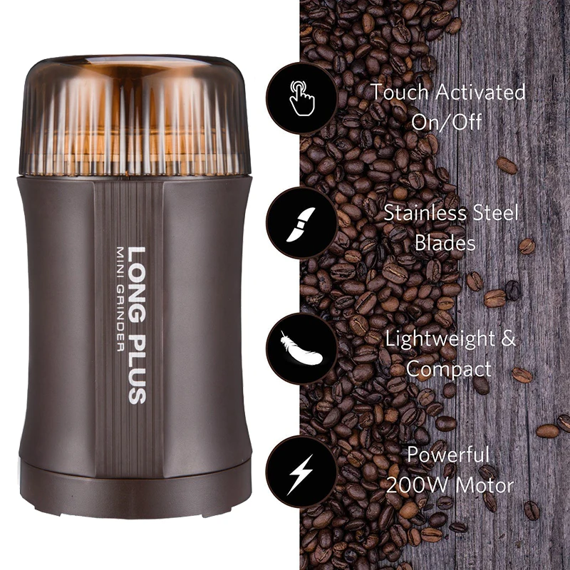 Coffee Grinder Electric Nut & Spice Grinder With Stainless Steel Blade
for Seed Bean Pepper Grinder, Cleaning Brush Included