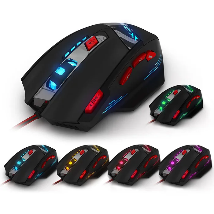 ZELOTES T90 T 90 9200DPI 8 Button Computer Mouse Optical Wired USB