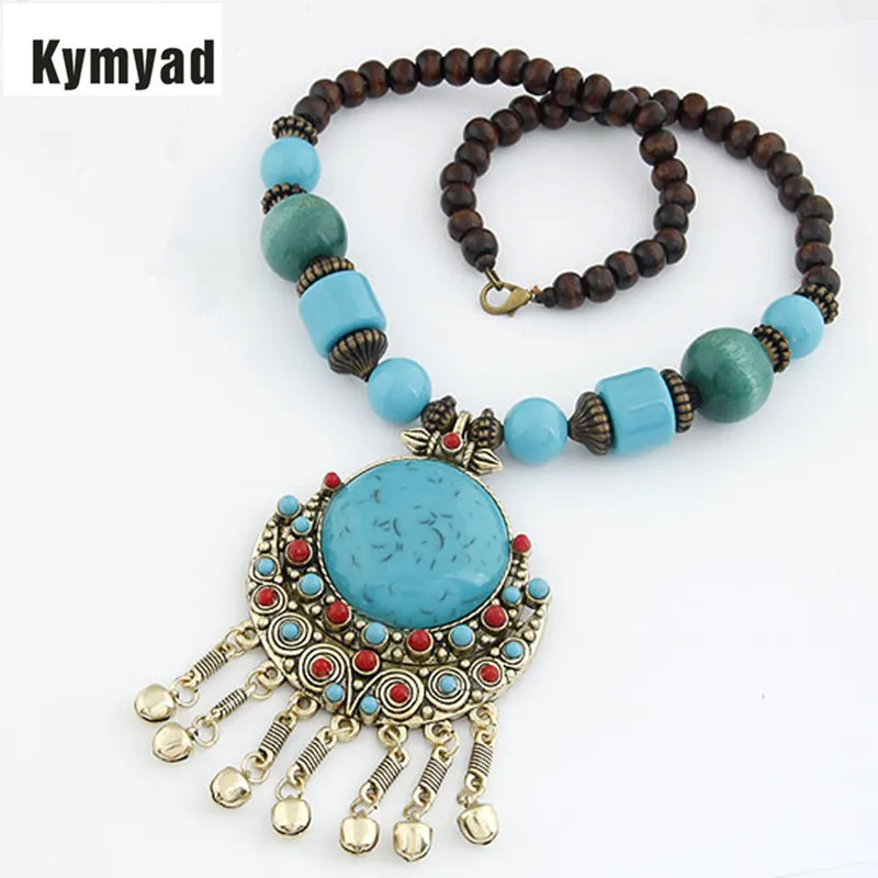 

Kymyad Fashion Vintage Jewelry Bohemian Choker Necklace Womens Jewellery Metal Tassel Necklaces & Pendants Long Necklace