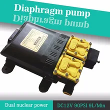 Bomba de água elétrica de agricultura, bomba de diafragma de alta pressão e pulverizador de água dc 12v 125psi 9l/min lavagem de carro