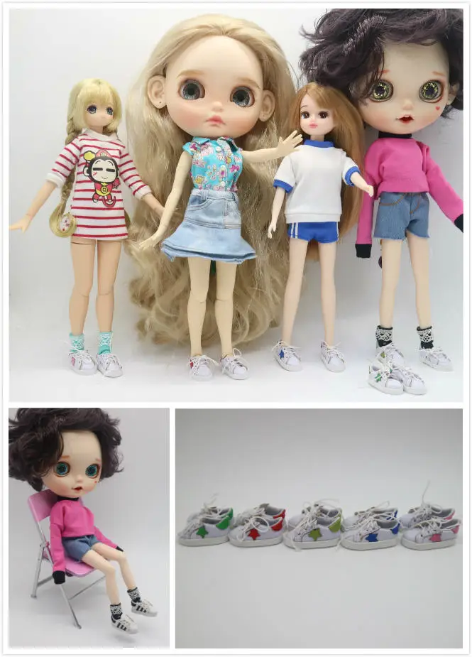 

Dolls shoes long 2.8cm Sports shoes for blyth doll ,Azone dolls OB doll ,etc 5+1