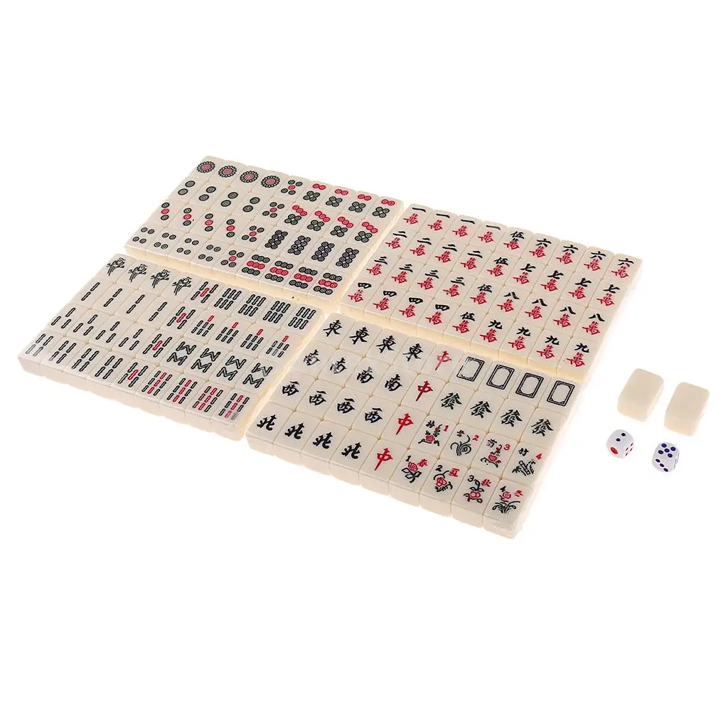 Collectible Chinese Antique Mahjong Chinese Antique Mahjong 144pcs with Dice in Wooden Box