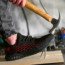 Сетчатая защитная обувь для мужчин и женщин, с стальным носком, защитные ботинки, ПРОКАЛЫВАЮЩИЕ рабочие кроссовки, дышащая обувь, уличная Рабочая обувь