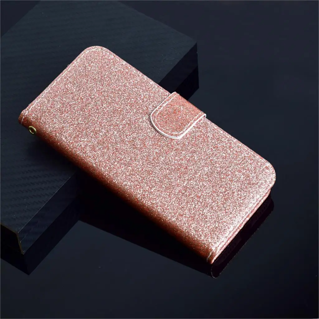 Haissky Bling Блестящий кожаный чехол для samsung A70 A60 A50 A40 A30 A20E S10 S9 Plus Note 9 A6 A7 A8 A9 M20 откидной Чехол-кошелек с подставкой - Цвет: Rose Gold