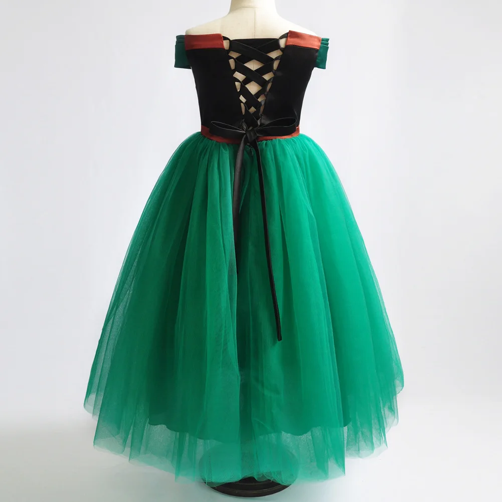 Маскарадные платья принцессы Анны на Хэллоуин для девочек; бальное платье из тюля с героями мультфильмов
