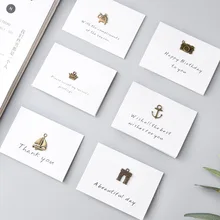 Винтаж Ретро Якорь Корона открытка Мини милый Kawaii металлический ключ почтовая карта для детей подарок корейский Канцелярские товары офисные школьные принадлежности