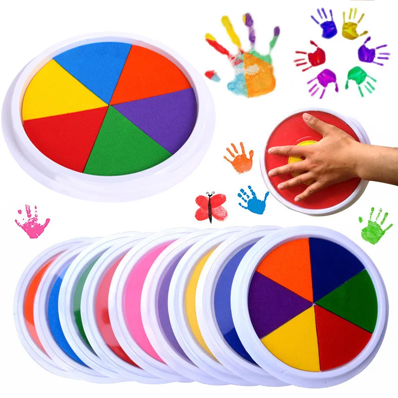

Funny 6 Colors Ink Pad Stamp DIY Finger Painting Craft Cardmaking For Kids Montessori Drawing baby toys 0-12 months Kids Toys