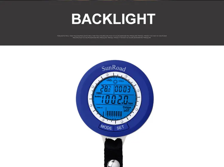 Светодиодный мини-Барометр для рыбалки с цифровым термометром, альтиметр, погода, водонепроницаемый, мультитемп, катушка, приманка, леска, рыболокатор