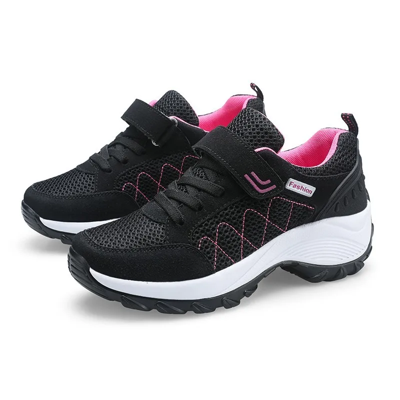 Женская спортивная обувь; женские кроссовки; дышащая обувь для бега; спортивная обувь для бега; женская прогулочная обувь; Masculino Adulto - Цвет: Черный