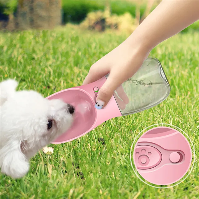 Press Button Portable Dog Drinking Bottle Travel Cat Water Bottle Outdoor Water Bowl For Small Large Pet Cat Dog