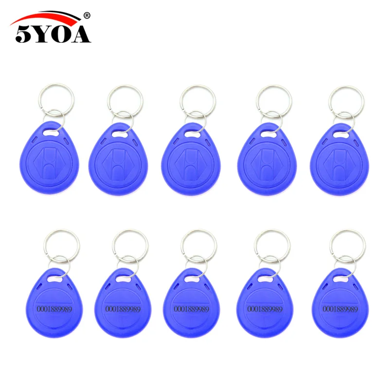 

100pcs Blue RFID 125 khz EM4100 Key Tag Keyfobs Ring Chip Keytab TK4100 Tags 125khz Read Only