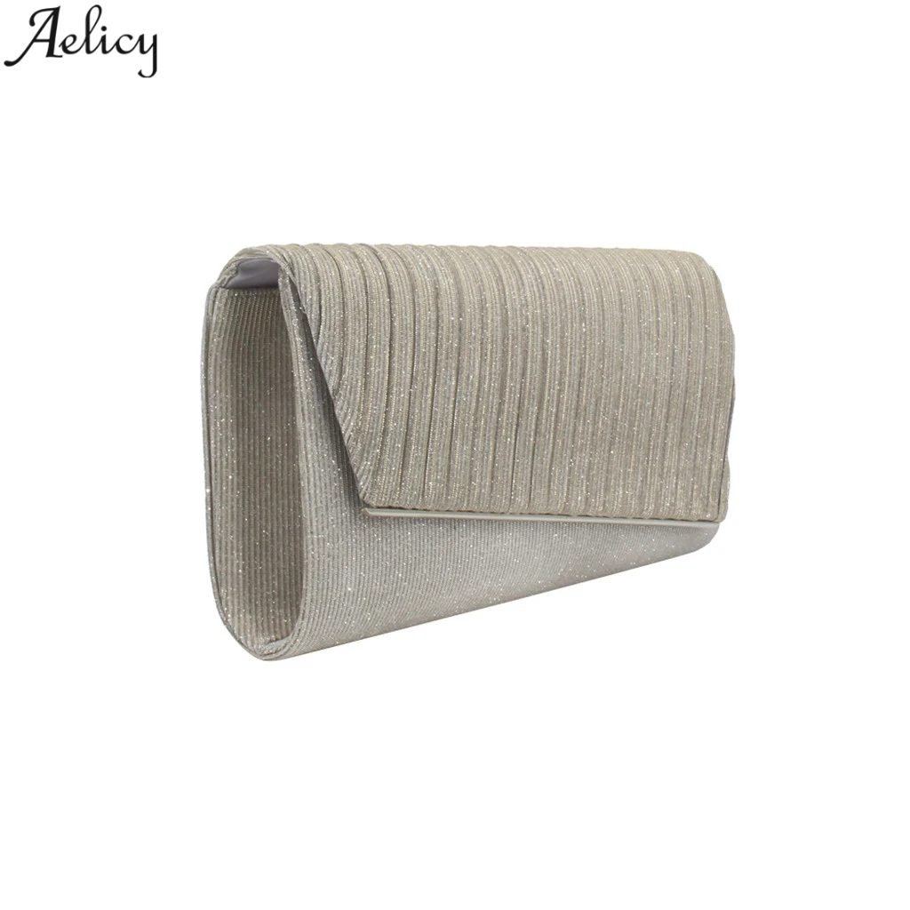 

Aelicy Women Fashion Evening Party Bag Solid Ruched Minaudiere Phone Hand Bag High Quality Designed Elegant Crossbody Bag New