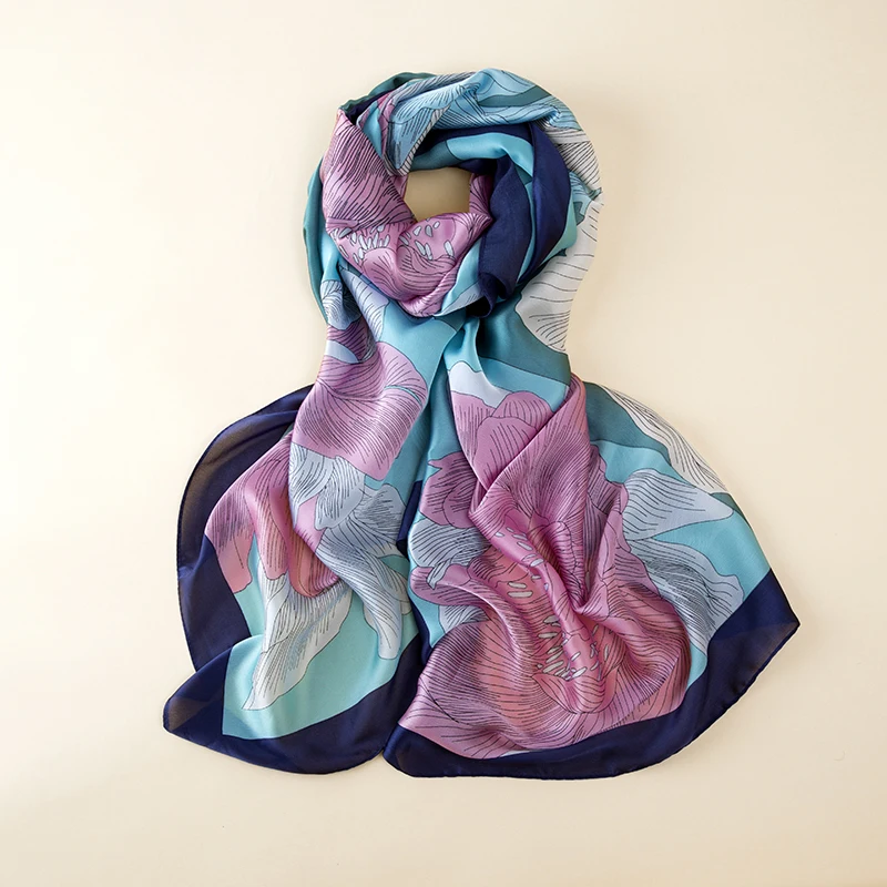 Luxury Brand Women Silk Scarf Beach Shawl and Echarge Luxurious Wrap