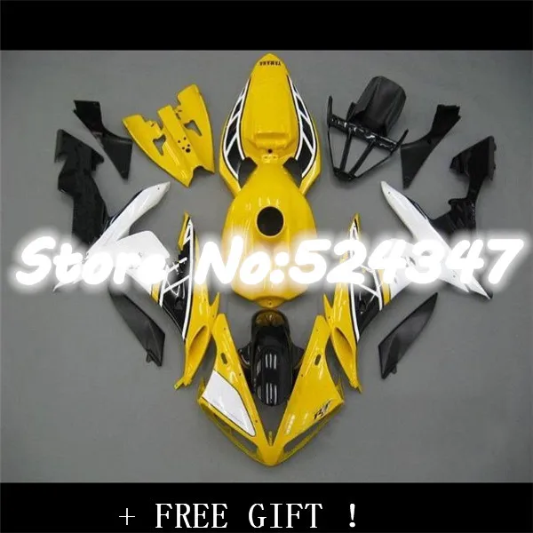 Цвет: желтый черный YZFR1 2004 2005 2006 ABS Пластик обтекатель для YZF-R1 04 05 06 YZFR 1 04-06