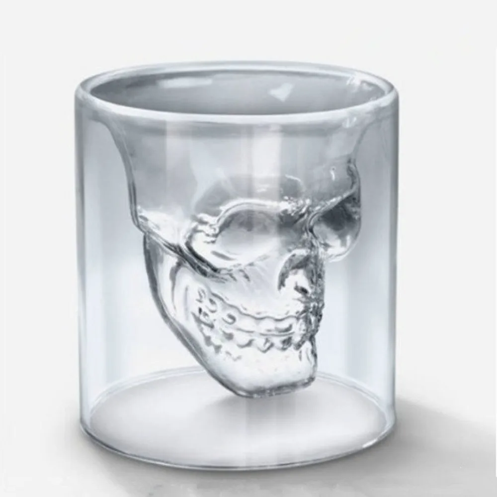 Wine Glass Cups Creative Double walled Glass Scary Skull Design Cup Shot Glassesshot glasses
