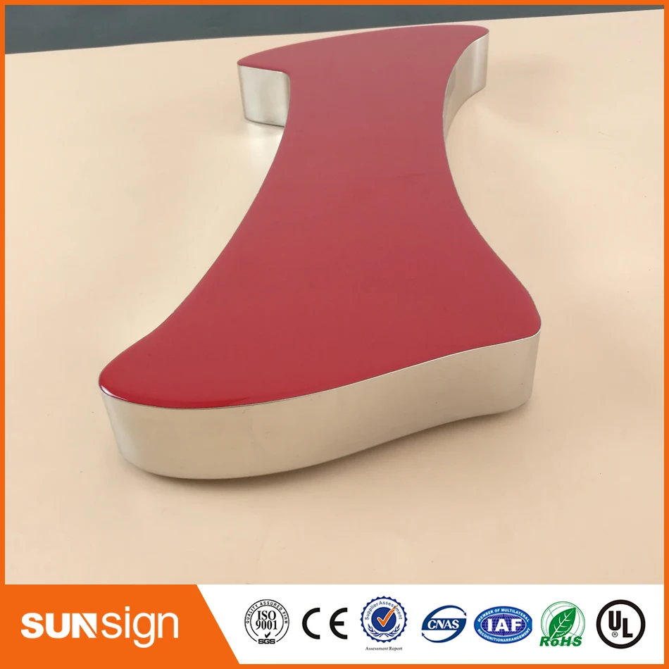 Пользовательская наружная эпоксидная смола 3D Передняя светодиодная подсветка канал логотип из металлических букв
