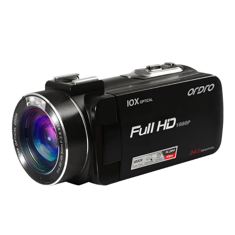 

Ordro Protable Digital Video Camcorder10X Optical Zoom DVR HDV-Z82 1080P 3"Touch Screen Max 24MP Resolution