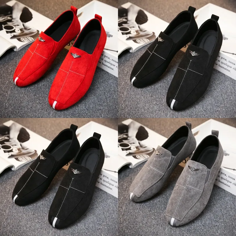 

2019 New Mens Shoes Casual Driving Drive Shoes Leather Comfortable Man Loafers Black Gray Slip On Footwear Men K52