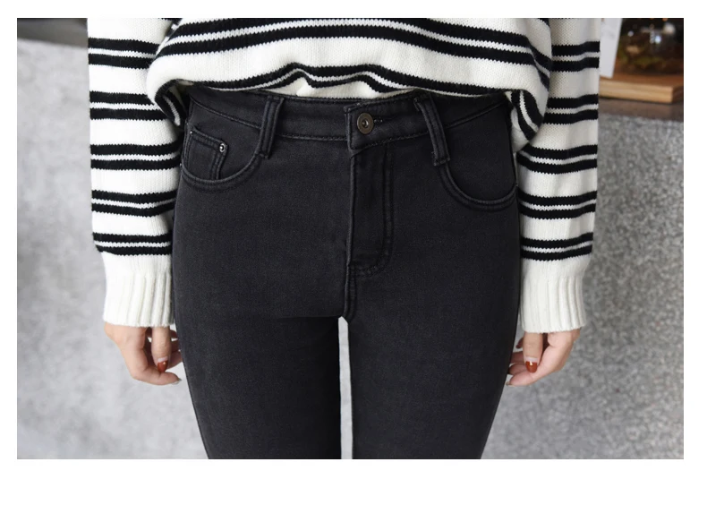 Зимние плотные джинсы, бархатные теплые женские джинсовые штаны, эластичные узкие брюки с высокой талией, большие размеры, женские обтягивающие джинсы