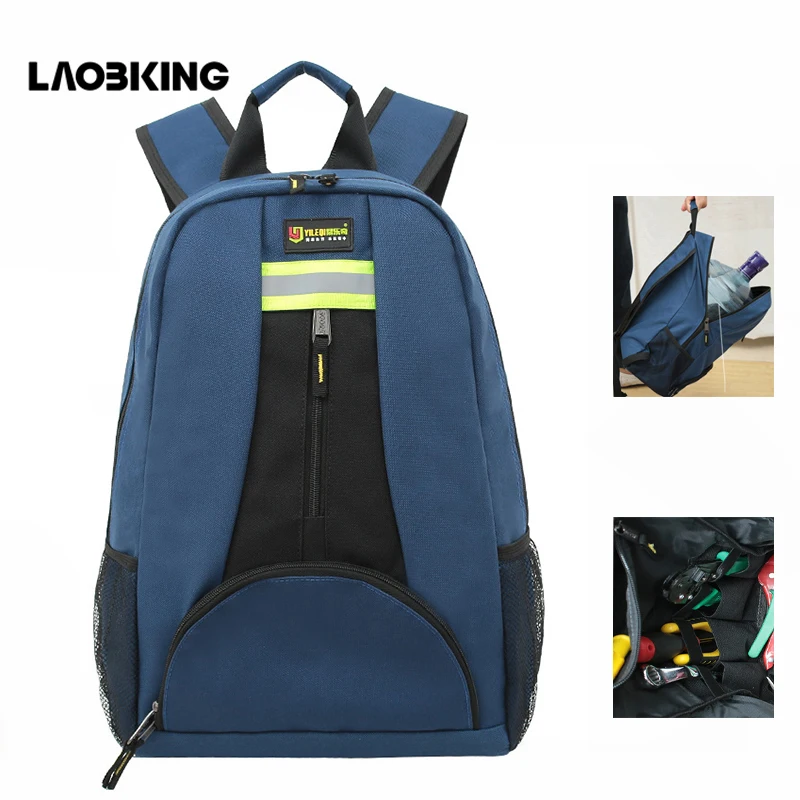 

Multitul Backpack Shoulder Toolkit Thickened Waterproof Wear resistant Oxford Cloth Electrician Repair Tool Bag High-capacity
