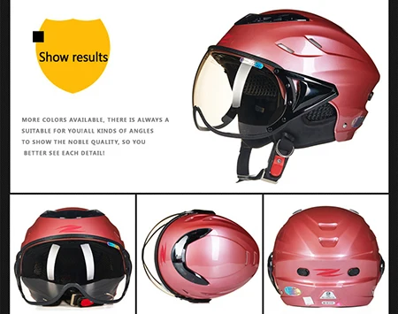 ZEUS дышащие мотоциклетные полушлемы скутер шлем с открытым лицом Casco Moto Mujer анти-УФ Casco para Motocicleta маска Capacetes - Цвет: J