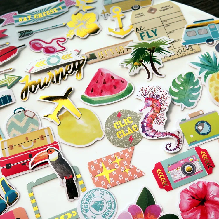 YPP CRAFT 65pc Travel Cardstock Die Cuts for Scrapbooking Happy Planner/Card Making/Journaling Project