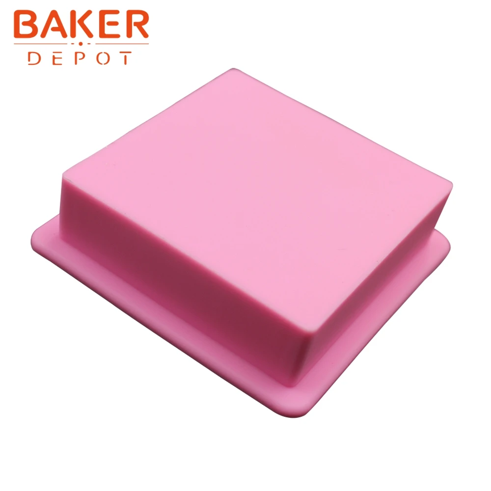 

handmade soap mold nner diameter of 6 * 6 * 2cm straight quadrel mold silicone cake baking molds SSM-001-4
