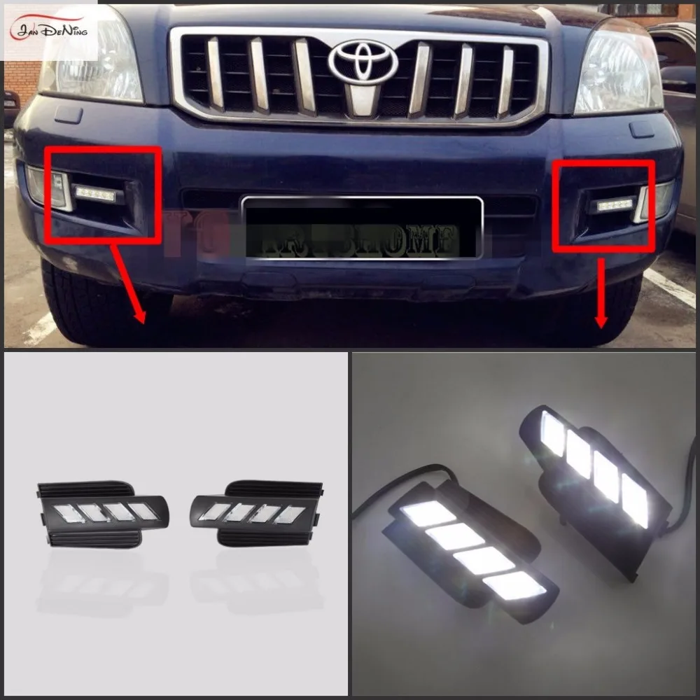 JanDeNing 2x LED Daytime Running Fog Light DRL For Toyota Land Cruiser