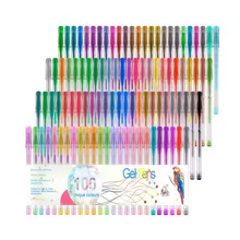 100 цветов маркер ручка гелевые ручки для художественного рисования Блестящий неоновый металлический цвет для школы подарки детям