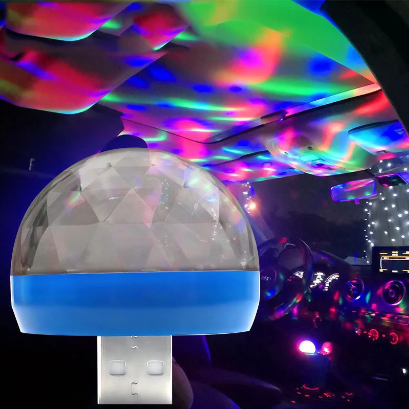 Светодиодный USB атмосферный свет DJ RGB мини цветная музыкальная звуковая лампа для
