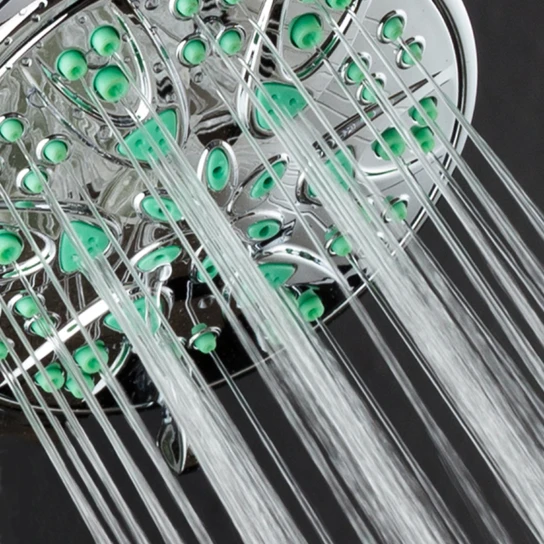 AquaDance Microban Green 4 Inch 6 setting Hand shower (5)
